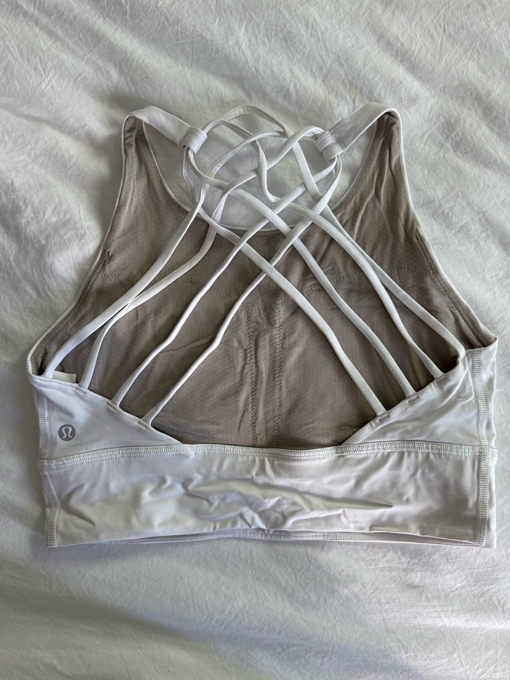 lululemon longline White Strappy Back Sports Bra